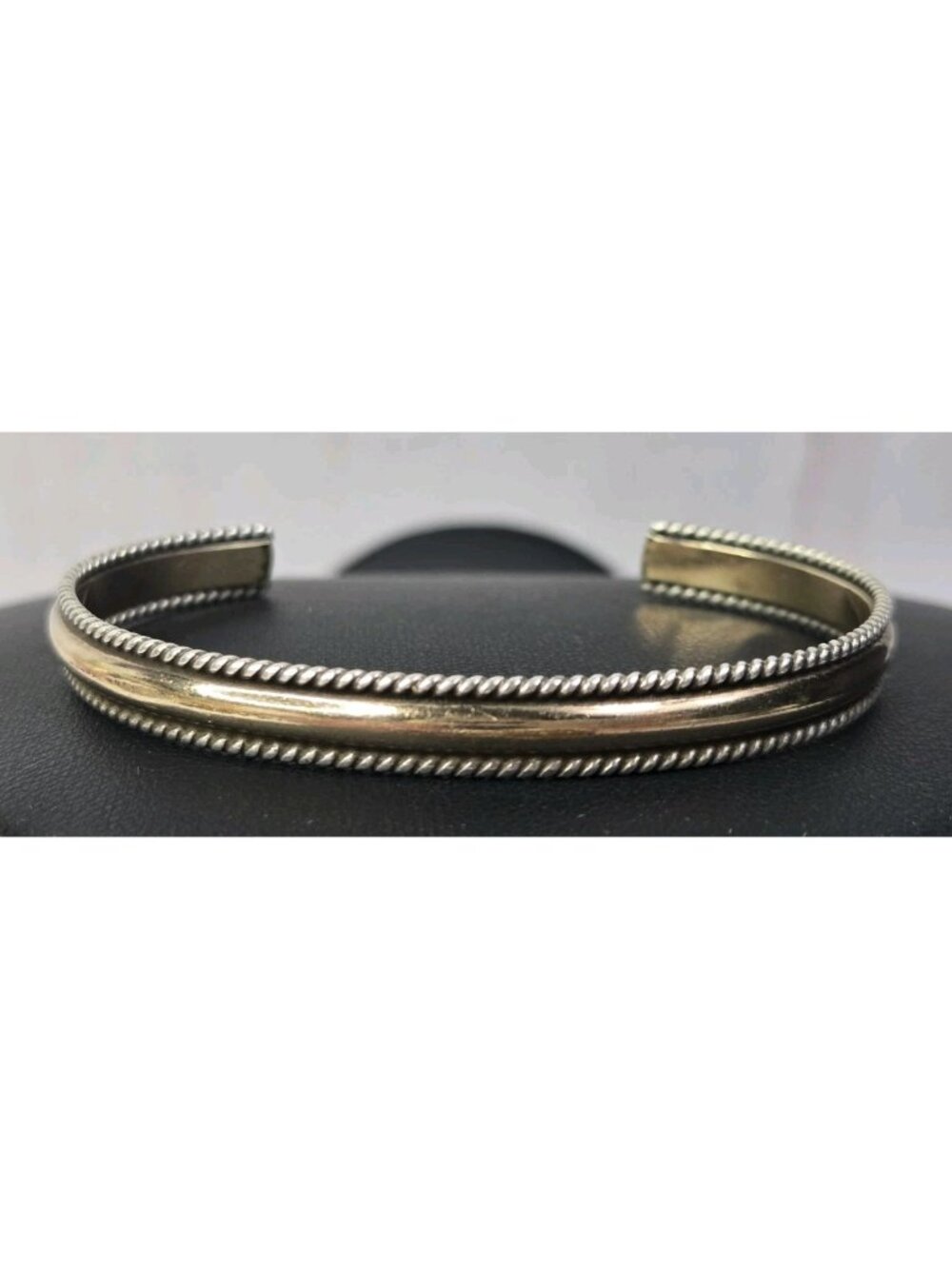 Vtg Tahe Navajo Sterling Silver 1/20 12K Gold-filled Cuff Bracelet 12.2 g